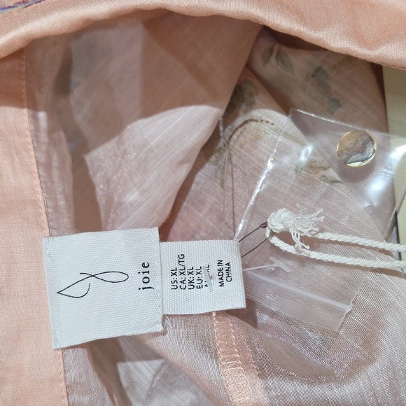 Nwt Xl & Large Joie Floral Button Down Shirt - Pink and Blue - Picture 14 of 17
